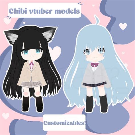 Chibi Vtuber Customizable Full Designs Stream Twitch Etsy Uk