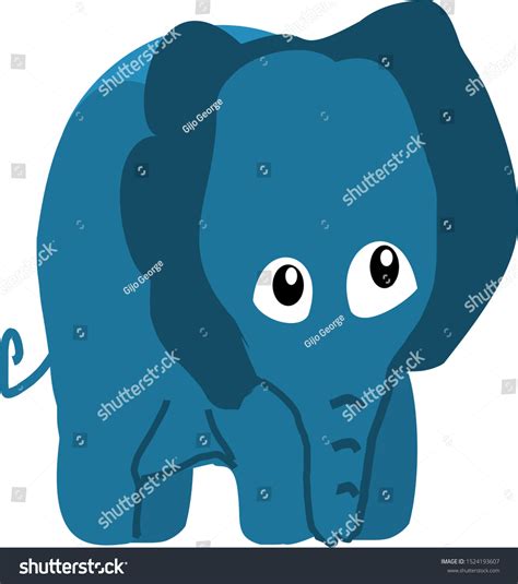 Funny Baby Elephant Isolated Vector Stock Vector Royalty Free