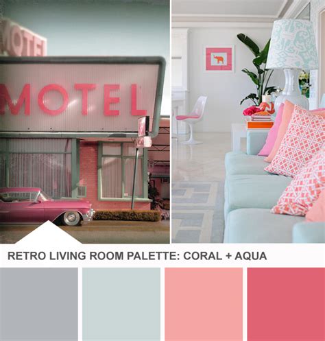 Coral Aqua Living Room Color Palette Tuesday Huesday Le Cahier