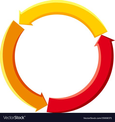 Colorful Cycle Circle Diagram Icon Cartoon Style Vector Image