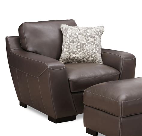 Simon Li Alpha Leather Match Chair With Accent Pillow Dream Home
