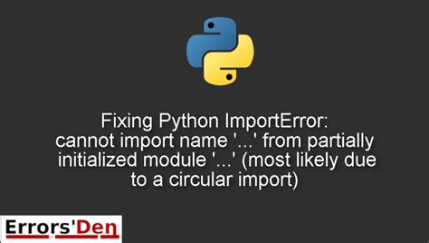 Fixing Python ImportError Cannot Import Name From Partially