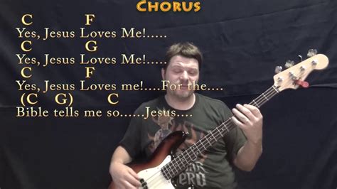 Jesus Loves Me Hymn Bass Guitar Cover Lesson In C With Chordslyrics