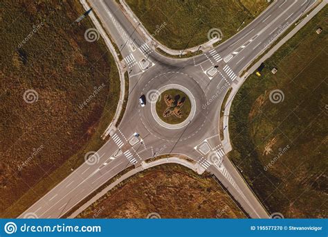 Cars On Road Intersection Roundabout Stock Photo Image Of Rotunda