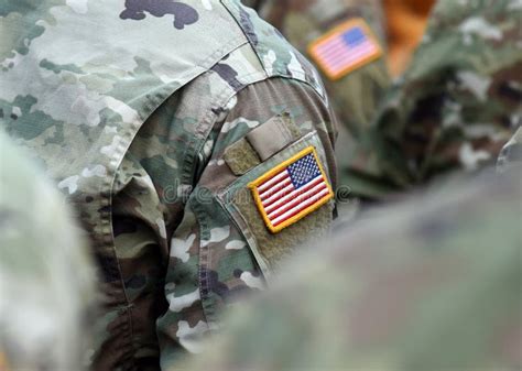 Usa Patch Flag On Soldiers Arm Us Troops Stock Photo Image Of Safety