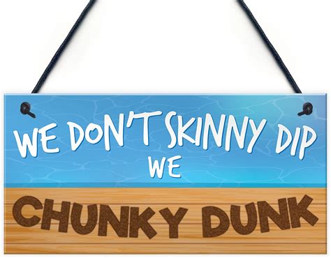 Xld Store Funny Hot Tub Skinny Dip Chunky Dunk Sign Home Friendship T Hanging