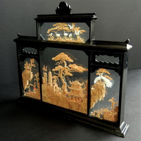 $31.95 cracked chinese carved cork picture diorama with cranes pagoda 7x4x1.5. chinese cork carvings - Google Search | Bored | Pinterest ...
