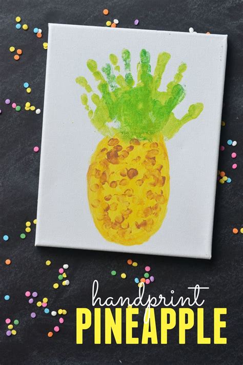 Kid's Pineapple Handprint Art Project | Happy Crafting | Summer crafts