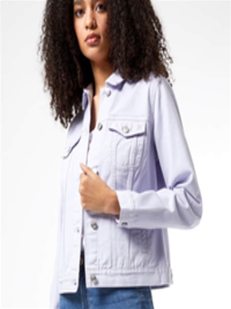 Buy Dorothy Perkins Women Lavender Solid Denim Jacket Jackets For