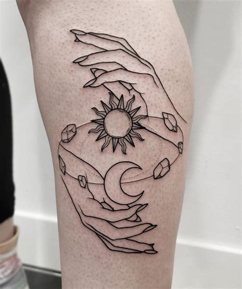 Amazing Minimalist Sun And Moon Tattoo Design On The Arm For You