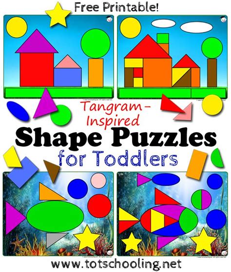 The benefits of puzzles for children include motor skills, coordination and you've probably heard that puzzles are good for your child's mind and cognitive development; Tangram Shape Puzzles for Toddlers | Shapes preschool ...