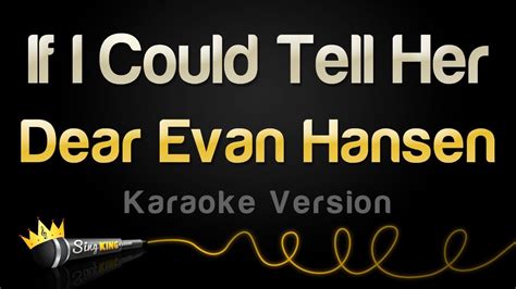 dear evan hansen if i could tell her karaoke version youtube