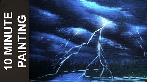 Painting Storm Clouds And Lightning With Acrylics In 10 Minutes Youtube