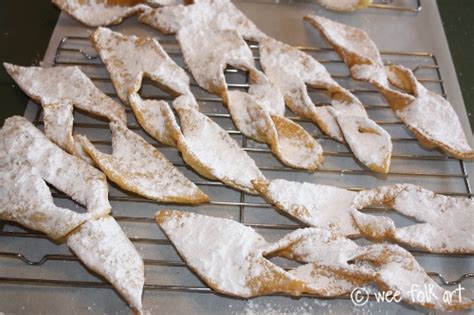 The tradition says that there must be exactly 12 dishes (including desserts) on the table and everyone has to try every each of them. Angel Wings Recipe :: Chrusciki Dessert - Wee Folk Art
