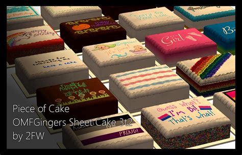 Piece Of Cake Omfgingers Deco Sheet Cake 3t2 Sims 4 Sims Mods