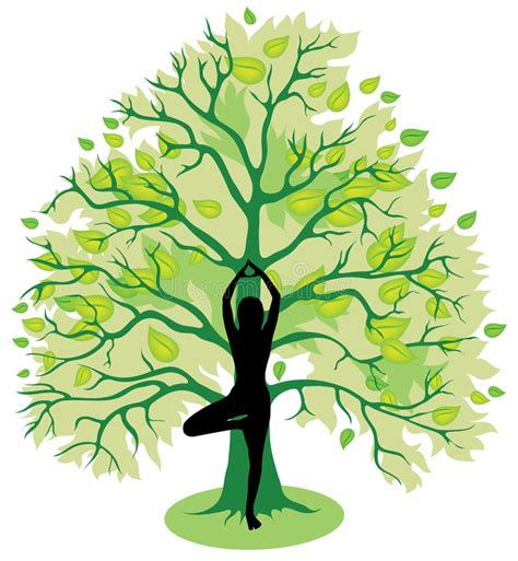 Tree yoga pose stock vector. Illustration of tree ...
