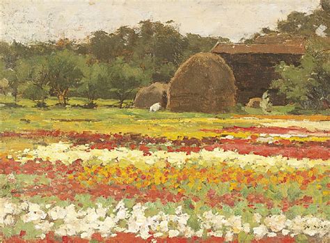 Blooming Tulip Fields Painting Antonie Lodewijk Koster Oil Paintings