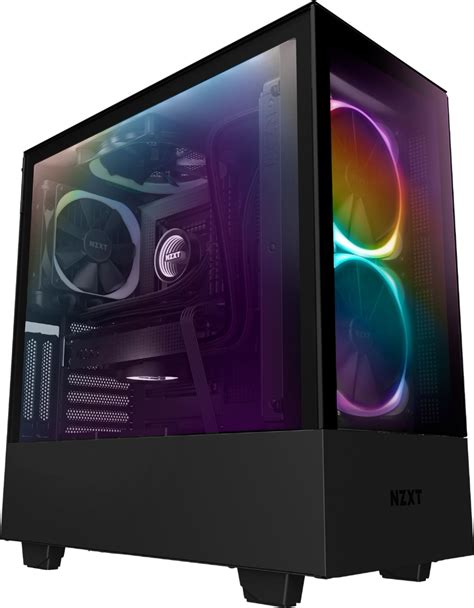 Nzxt H510 Flow Matte White Compact Atx Pc Gaming Case Tempered