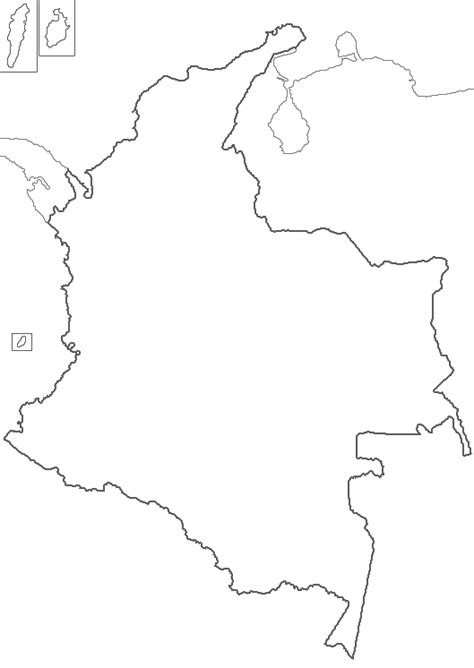 Colombiaenblanco 529×746 Mapa De Colombia Mapa Para Colorear