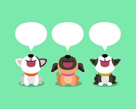 Premium Vector Cartoon Cute Dogs With Speech Bubbles