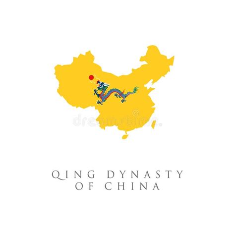 Historical Flag Of Empire Of China Qing Dynasty Flag Map Isolated On