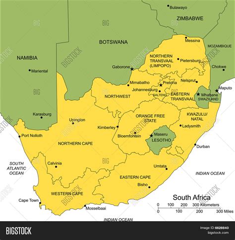 Map Of South Africa Its Neighbouring Countries And It