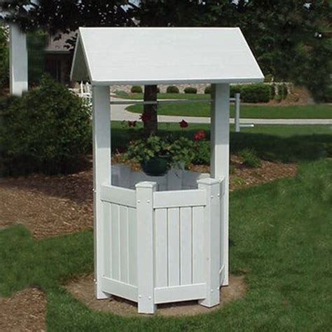 Dura Trel 36 In W X 72 In H White Pvc Vinyl Wishing Well Planter At