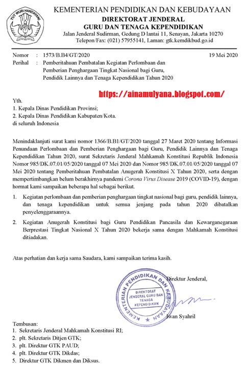 Lihat konsep piagam dibawah ini. SURAT PEMBATALAN LOMBA GURU BERPRESTASI TAHUN 2020 ...