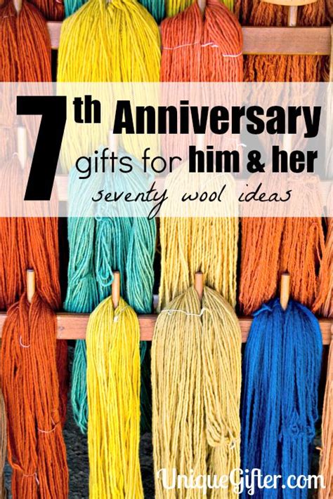 Modern wedding anniversary gifts to mark your second anniversary include these ceramic mugs. 70+ Wool 7th Anniversary Gifts - For Him and Her - Unique ...