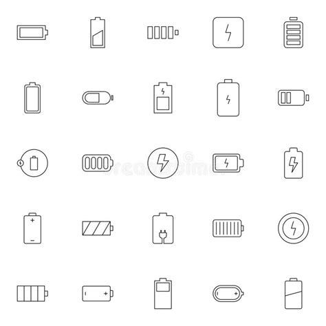 Battery Icons Set Simple Collection Of Battery Power Icon Sign