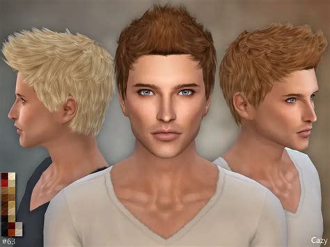 The Sims Resource 63 Male Hair By Cazy Sims 4 Hairs