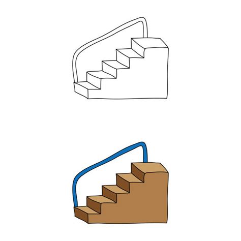 Stair Railing Design Cartoons Illustrations Royalty Free Vector