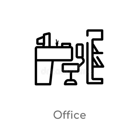 Outline Office Worker Vector Icon Isolated Black Simple Line Element