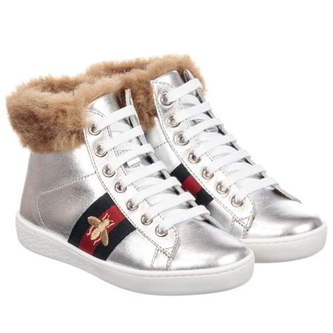 Gucci Silver Leather Trainers Shop From An Exclusive Selection Of