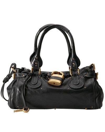 chloe paddington leather padlock satchel black sale up to 75 off shot at stylizio for women