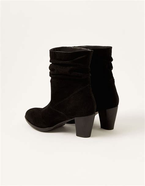 Slouch Suede Ankle Boots Black Womens Shoes Monsoon Uk