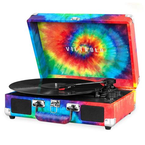 Victrola Bluetooth Suitcase Record Player With Speed Turntable VSC BT TDY The Home Depot