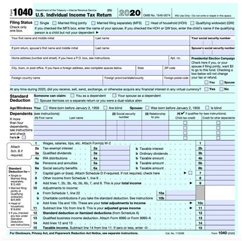 Irs Releases Form 1040 For 2020 Tax Year