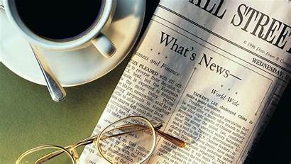 Newspaper Tea Morning Coverage Coffee Glasses