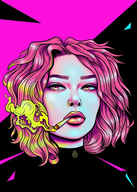 High Poster By Meowgress Displate Pop Art Drawing Psychedelic