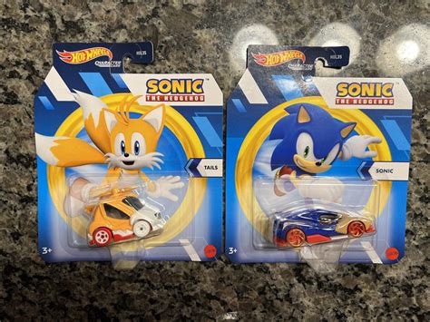 Mavin Sonic And Tails Sonic The Hedgehog Character Cars Hot Wheels Sega Mattel 2022