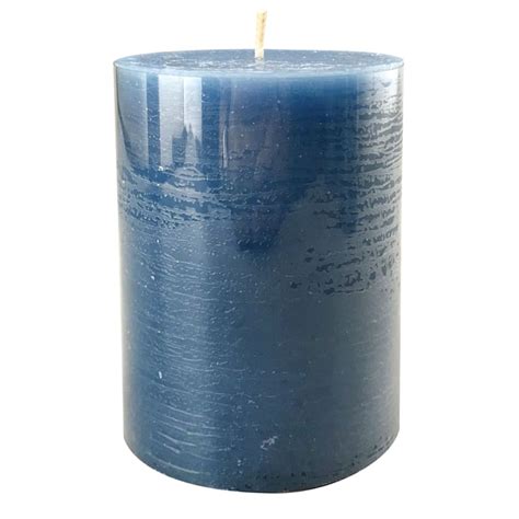 Teal Unscented Pillar Candle 4 At Home