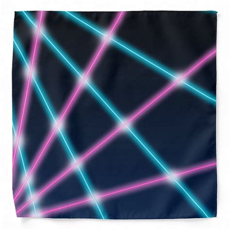 Cool 80s Laser Light Show Background Retro Neon Bandana Zazzle