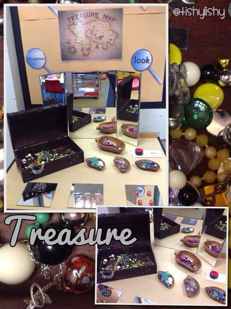 Although many ideas and suggestions are shared, this. Exploring treasure on the discovery table | Invitation to ...