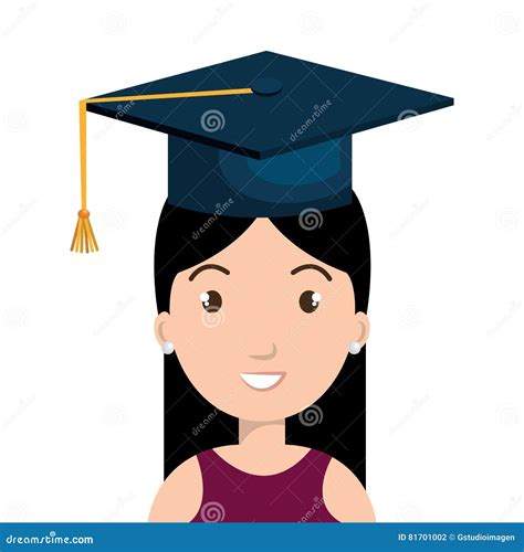 Student Graduate Avatar Icon Stock Vector Illustration Of Happy