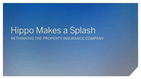 Hippo Makes A Splash Rethinking The Property Insurance Company Youtube