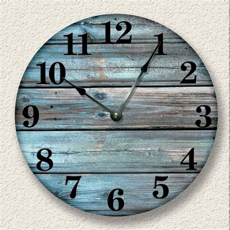 105 Mdf Old Barn Boards Round Wall Clock Rustic Silent Etsy Rustic