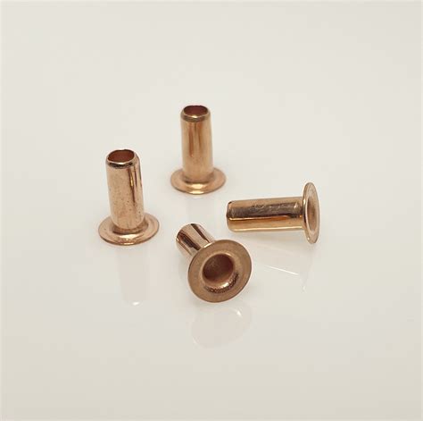 4x10mm Copper Brass Plating Steel Flat Round Semi Tubular Hollow Rivet