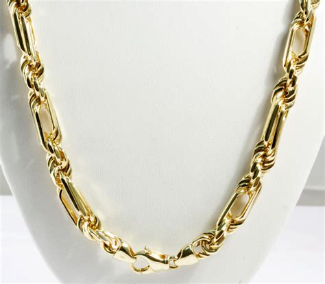 141 Gram 14k Yellow Solid Gold Mens Figarope Milano Chain Necklace 28