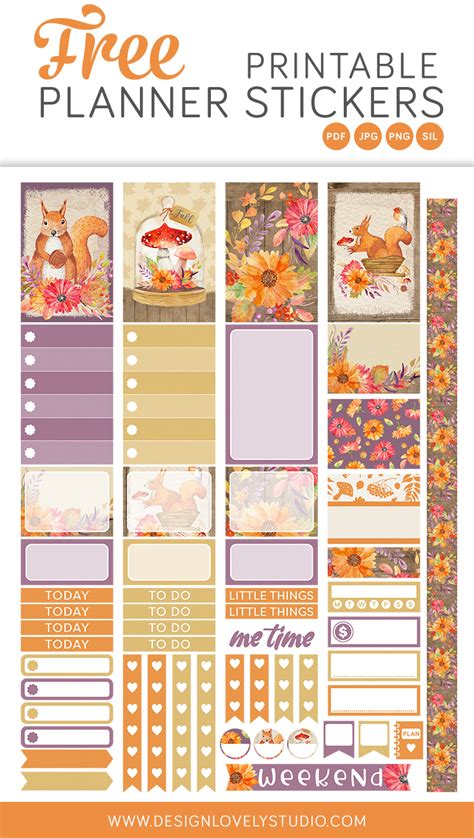 Free Printable Fall Planner Stickers Design Lovely Studio
